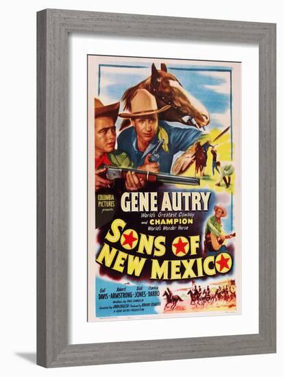 Sons of New Mexico, Top Center and Bottom Right: Gene Autry, 1949-null-Framed Art Print