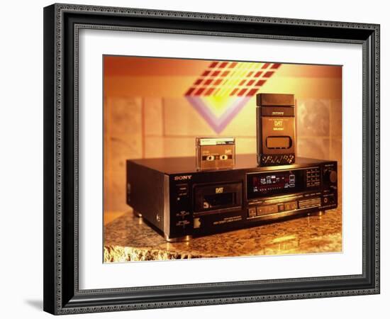 Sony's Dat Tape Deck, Walkman Portable Cassette Player and Blank Dat Cassette-Ted Thai-Framed Photographic Print