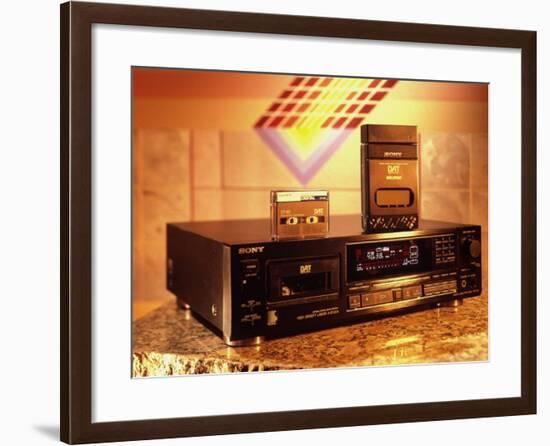 Sony's Dat Tape Deck, Walkman Portable Cassette Player and Blank Dat Cassette-Ted Thai-Framed Photographic Print