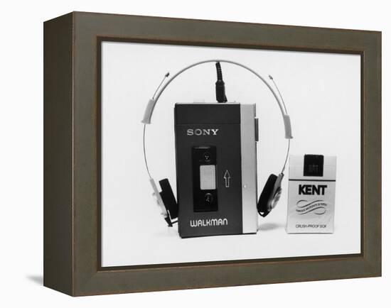 Sony Walkman Tape Player Photographed Next to a Pack of Kent Cigarettes For Size Comparison-Ted Thai-Framed Premier Image Canvas