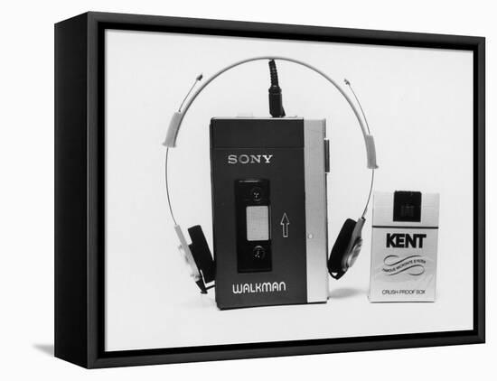 Sony Walkman Tape Player Photographed Next to a Pack of Kent Cigarettes For Size Comparison-Ted Thai-Framed Premier Image Canvas