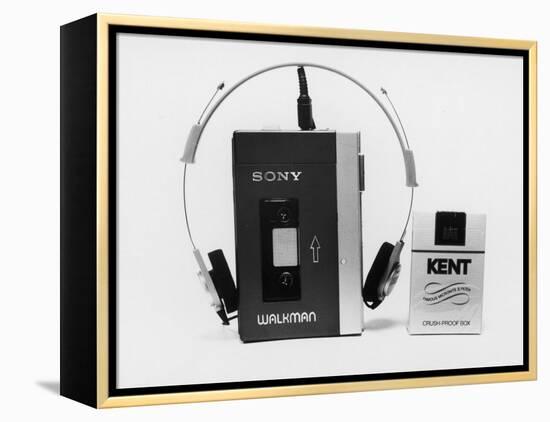 Sony Walkman Tape Player Photographed Next to a Pack of Kent Cigarettes For Size Comparison-Ted Thai-Framed Premier Image Canvas