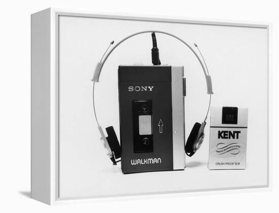 Sony Walkman Tape Player Photographed Next to a Pack of Kent Cigarettes For Size Comparison-Ted Thai-Framed Premier Image Canvas