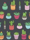 Cactus and Succulent Plants Seamless Pattern-Soodowoodo-Framed Art Print