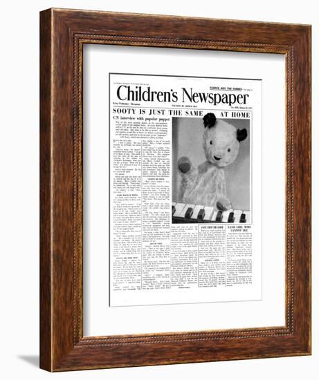 Sooty, Front Page of 'The Children's Newspaper', March 1955-English School-Framed Giclee Print