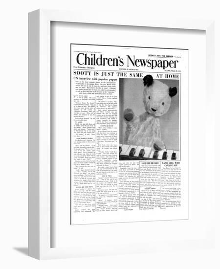 Sooty, Front Page of 'The Children's Newspaper', March 1955-English School-Framed Giclee Print