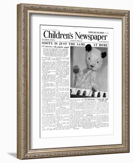 Sooty, Front Page of 'The Children's Newspaper', March 1955-English School-Framed Giclee Print