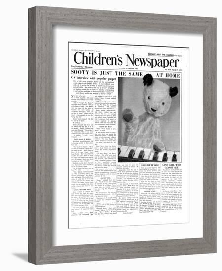 Sooty, Front Page of 'The Children's Newspaper', March 1955-English School-Framed Giclee Print