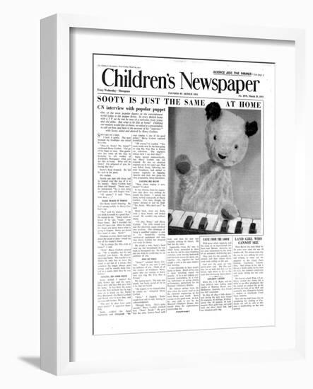 Sooty, Front Page of 'The Children's Newspaper', March 1955-English School-Framed Giclee Print