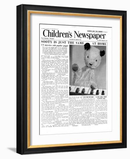 Sooty, Front Page of 'The Children's Newspaper', March 1955-English School-Framed Giclee Print