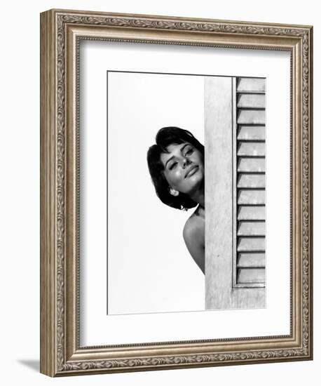 Sophia Loren. "Houseboat" 1958, Directed by Melville Shavelson-null-Framed Photographic Print