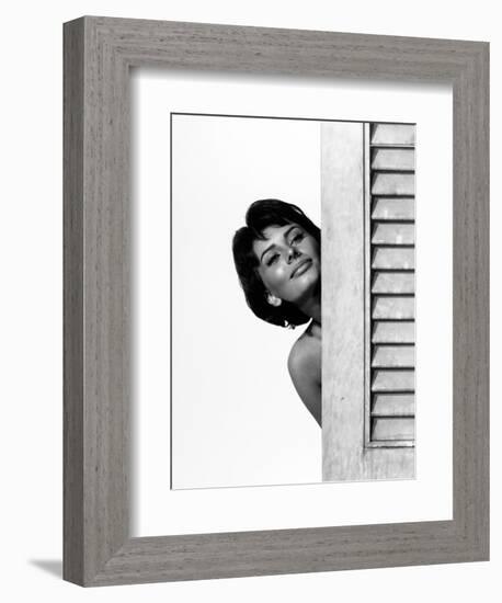 Sophia Loren. "Houseboat" 1958, Directed by Melville Shavelson-null-Framed Photographic Print