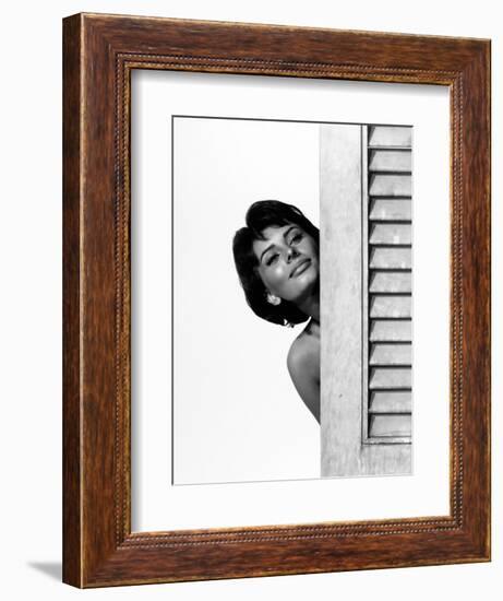 Sophia Loren. "Houseboat" 1958, Directed by Melville Shavelson-null-Framed Photographic Print