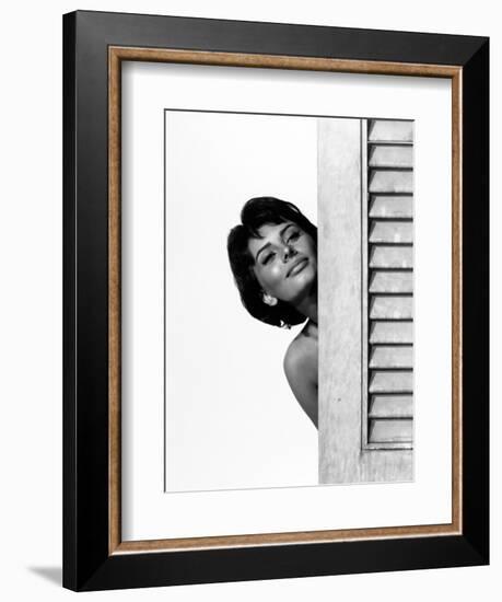 Sophia Loren. "Houseboat" 1958, Directed by Melville Shavelson-null-Framed Photographic Print