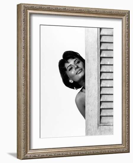 Sophia Loren. "Houseboat" 1958, Directed by Melville Shavelson-null-Framed Photographic Print