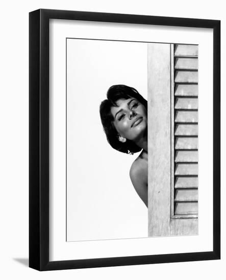 Sophia Loren. "Houseboat" 1958, Directed by Melville Shavelson-null-Framed Photographic Print