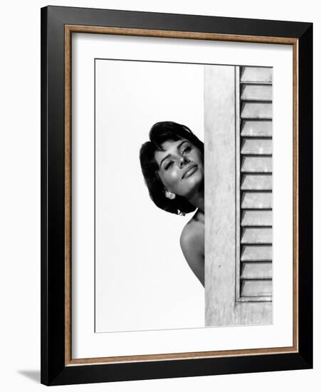 Sophia Loren. "Houseboat" 1958, Directed by Melville Shavelson-null-Framed Photographic Print