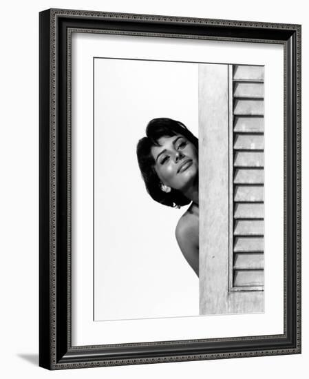 Sophia Loren. "Houseboat" 1958, Directed by Melville Shavelson-null-Framed Photographic Print