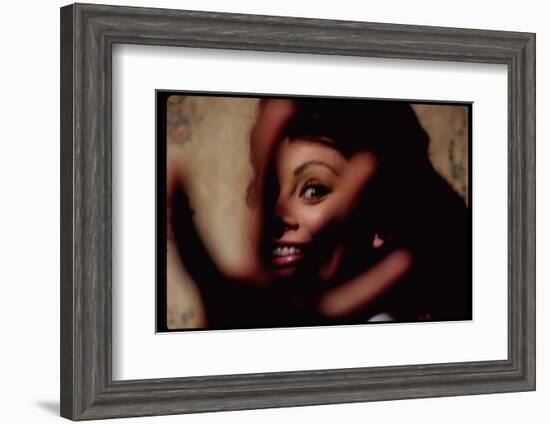 Sophia Loren on Location for Lady L-Gjon Mili-Framed Photographic Print