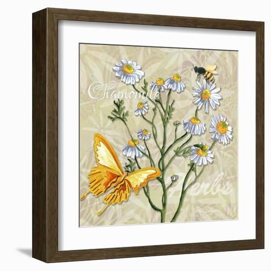 Sophisticated Elegant Herbs Spices Chamomile Daisy-Megan Aroon Duncanson-Framed Art Print