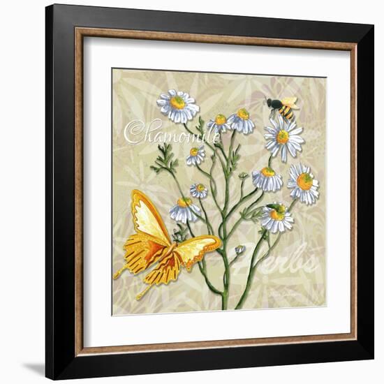 Sophisticated Elegant Herbs Spices Chamomile Daisy-Megan Aroon Duncanson-Framed Art Print