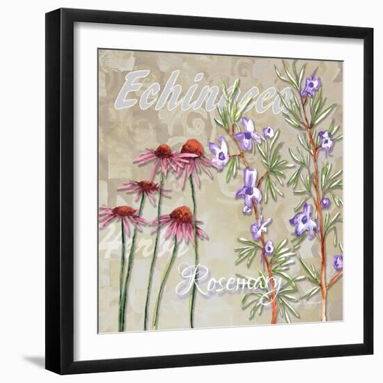 Sophisticated Elegant Herbs Spices Rosemary Floral-Megan Aroon Duncanson-Framed Art Print