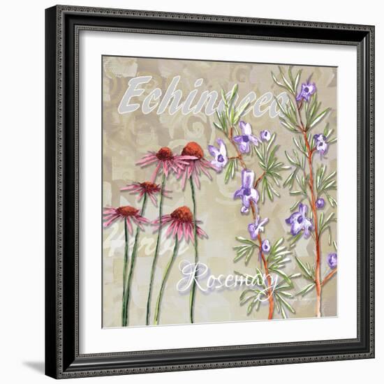Sophisticated Elegant Herbs Spices Rosemary Floral-Megan Aroon Duncanson-Framed Art Print