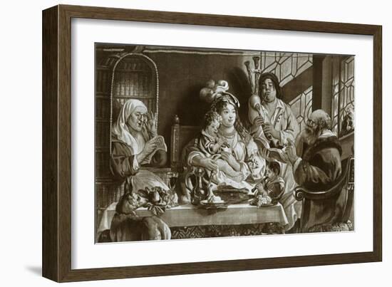 'Soprano recorders and bagpipes; Brussels gobelin designed by Jacobus Jordaens', 1948-Unknown-Framed Giclee Print