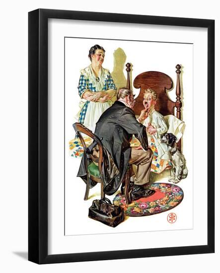 "Sore Throat,"November 22, 1930-Joseph Christian Leyendecker-Framed Giclee Print