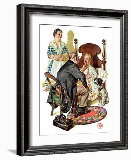 "Sore Throat,"November 22, 1930-Joseph Christian Leyendecker-Framed Giclee Print