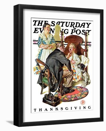 "Sore Throat," Saturday Evening Post Cover, November 22, 1930-Joseph Christian Leyendecker-Framed Giclee Print