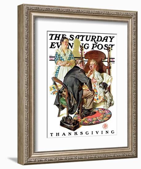 "Sore Throat," Saturday Evening Post Cover, November 22, 1930-Joseph Christian Leyendecker-Framed Giclee Print