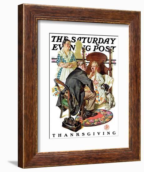 "Sore Throat," Saturday Evening Post Cover, November 22, 1930-Joseph Christian Leyendecker-Framed Giclee Print