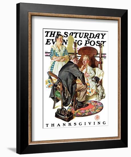 "Sore Throat," Saturday Evening Post Cover, November 22, 1930-Joseph Christian Leyendecker-Framed Giclee Print