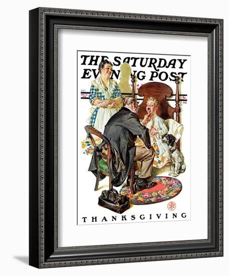 "Sore Throat," Saturday Evening Post Cover, November 22, 1930-Joseph Christian Leyendecker-Framed Giclee Print