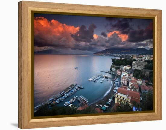 Sorrento, Italy: a Vibrant Sunset over the Classic Amalfi Coastal City-Ian Shive-Framed Premier Image Canvas