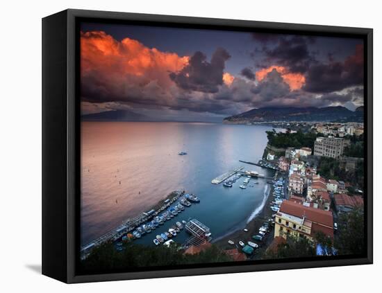 Sorrento, Italy: a Vibrant Sunset over the Classic Amalfi Coastal City-Ian Shive-Framed Premier Image Canvas