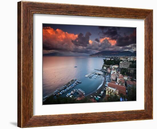 Sorrento, Italy: a Vibrant Sunset over the Classic Amalfi Coastal City-Ian Shive-Framed Photographic Print