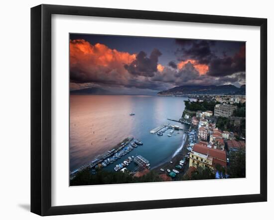 Sorrento, Italy: a Vibrant Sunset over the Classic Amalfi Coastal City-Ian Shive-Framed Photographic Print