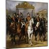 Sortant par la grille d'honneur du château de Versailles après avoir passé une revue militaire-Horace Vernet-Mounted Giclee Print