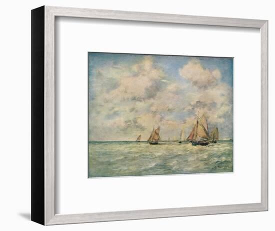 'Sortie Des Barques A Trouville', 19th century-Eugene Louis Boudin-Framed Giclee Print