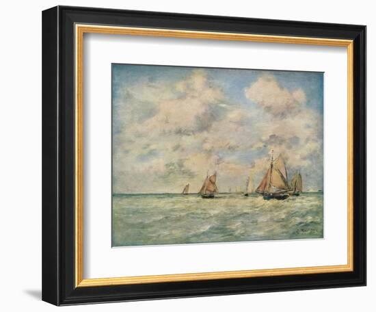 'Sortie Des Barques A Trouville', 19th century-Eugene Louis Boudin-Framed Giclee Print