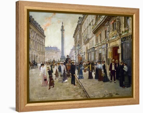 Sortie des ouvrières de la maison Paquin, rue de la Paix, vers 1902-Jean Béraud-Framed Premier Image Canvas