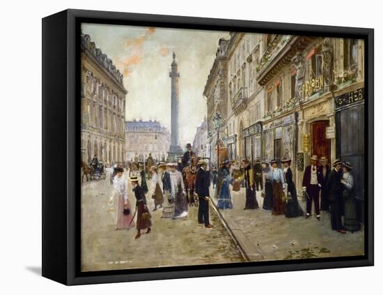 Sortie des ouvrières de la maison Paquin, rue de la Paix, vers 1902-Jean Béraud-Framed Premier Image Canvas