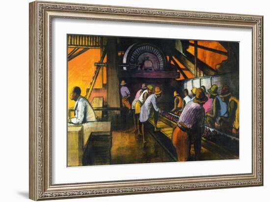 Sorting Manganese Ore, from the Series 'What Gold Coast Prosperity Means'-Gerald Spencer Pryse-Framed Giclee Print