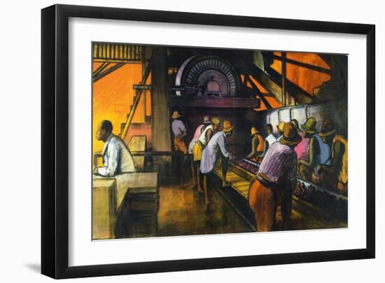 Sorting Manganese Ore, from the Series 'What Gold Coast Prosperity Means'-Gerald Spencer Pryse-Framed Giclee Print