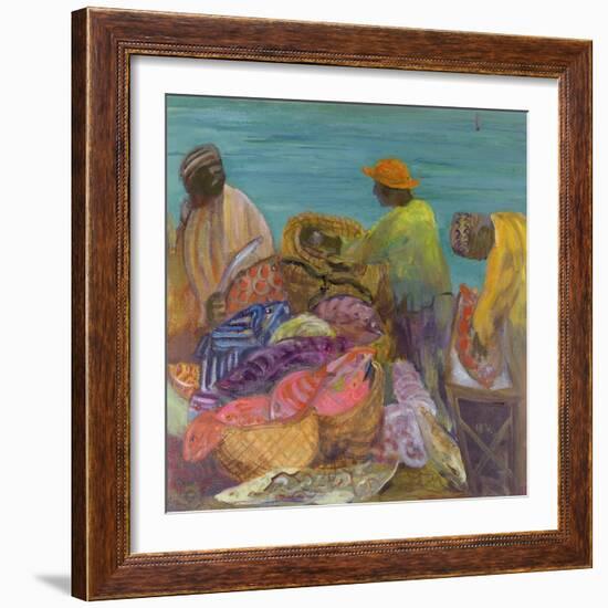 Sorting the Catch, Zanzibar-Kate Yates-Framed Giclee Print