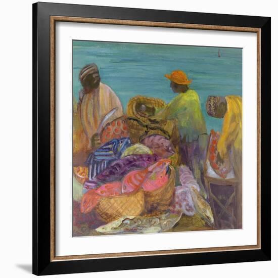 Sorting the Catch, Zanzibar-Kate Yates-Framed Giclee Print