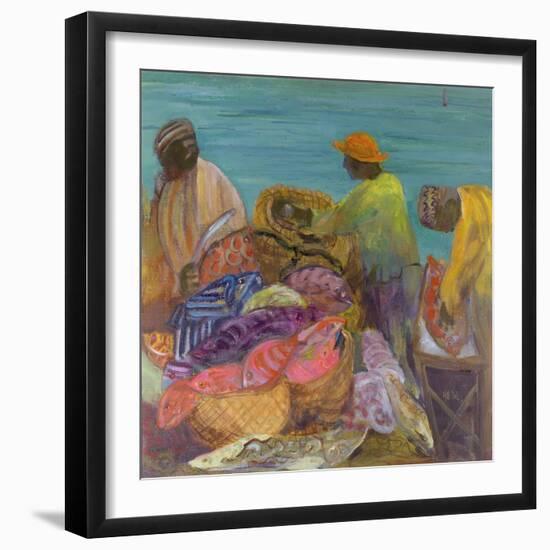 Sorting the Catch, Zanzibar-Kate Yates-Framed Giclee Print