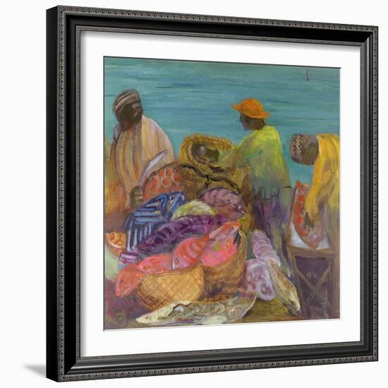 Sorting the Catch, Zanzibar-Kate Yates-Framed Giclee Print